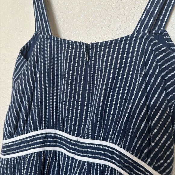 Tikirani Striped Pinafore Dress Extra Small Anthropologie Blue White - Picture 5 of 5